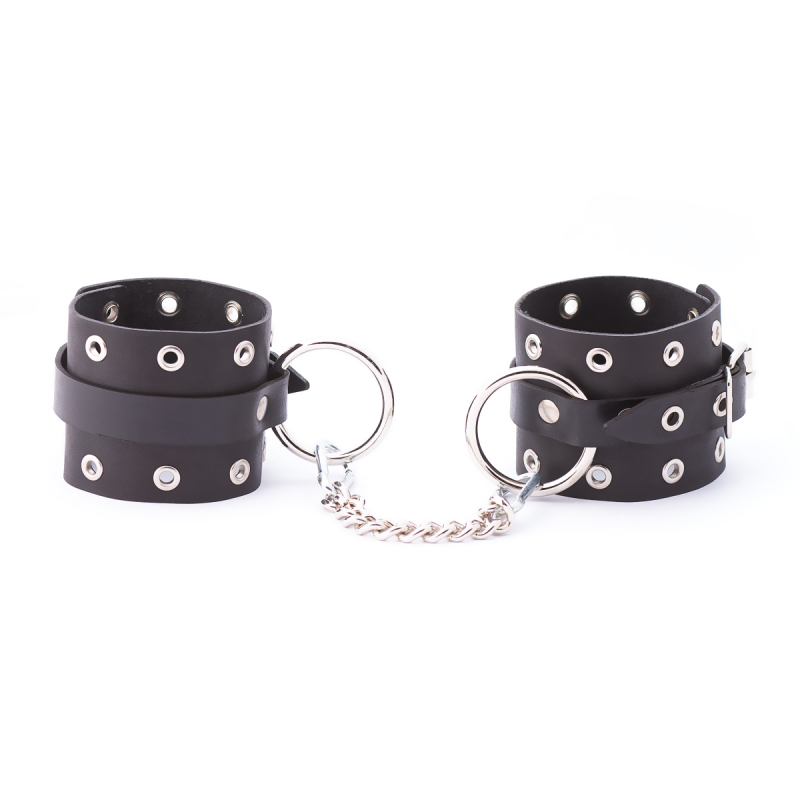 Наручники "Crazy Handmade" черные, кожа 